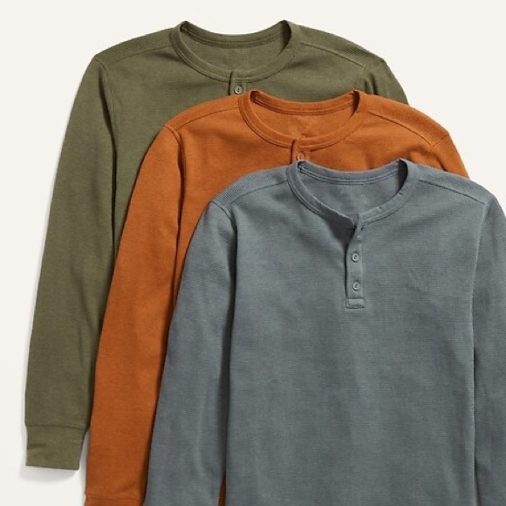 Men's Henley Shirt Rust